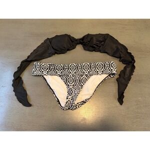 black strapless VICTORIAS SECRET  two piece swimsuit bikini size medium